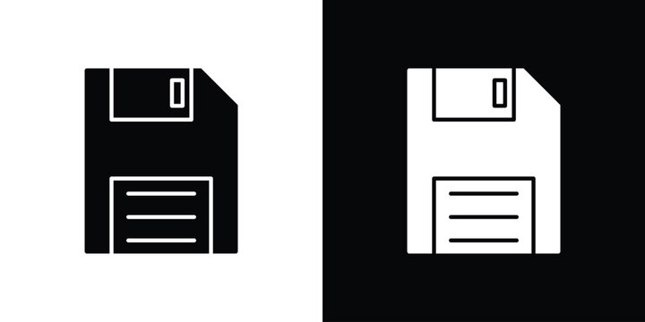 Floppy disk icon in black and white, best for Gaphic Design
