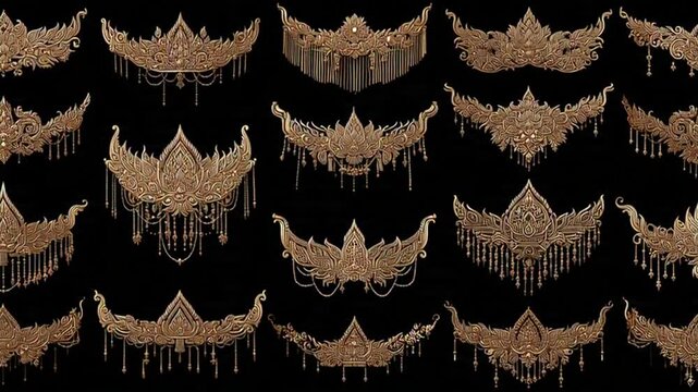 Thai Golden Crown Ornament Set.