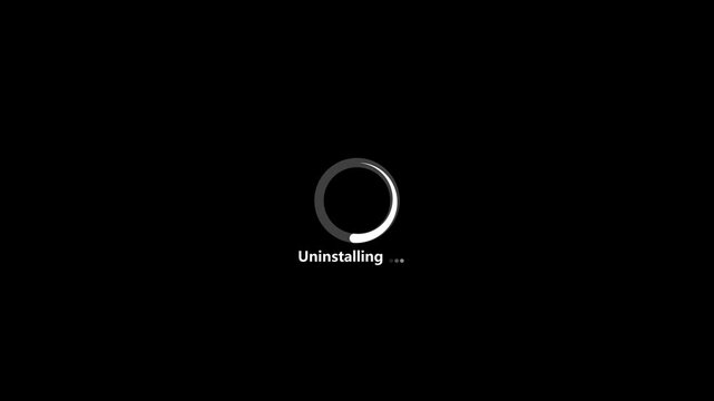 Animated Progress Ring Loading Spinner Uninstallation Process Digital Interface uninstalling