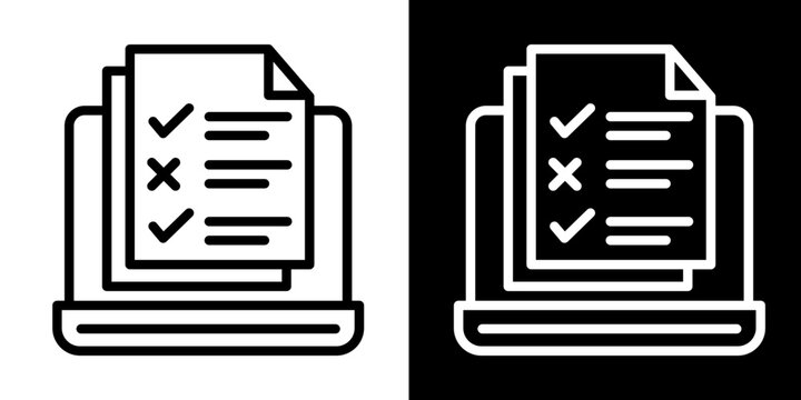 Assignment Checklist Icon Set White Style Collection