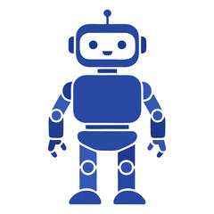 Naklejka premium Minimalist Robot Character Icon Artificial Intelligence Assistant for Mobile App PNG