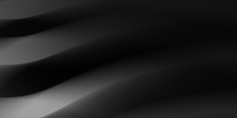 Fototapeta premium luxury black abstract background with a soft wave overlay and surface appears very smooth with a nearly invisible texture, resembling velvet, matte silk, or fine sand illuminated by soft light