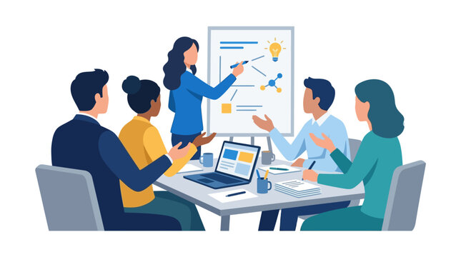 Diverse Business Team Having a Creative Brainstorming Meeting in Office