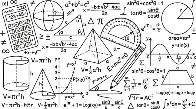 Mathematics and geometry formulas and shapes