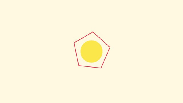 Minimalist geometric pentagon and circle motion animation for modern projects 4k