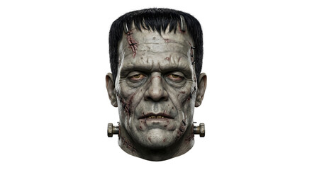 Frankenstein monster head with stitches and bolts © Pimpun