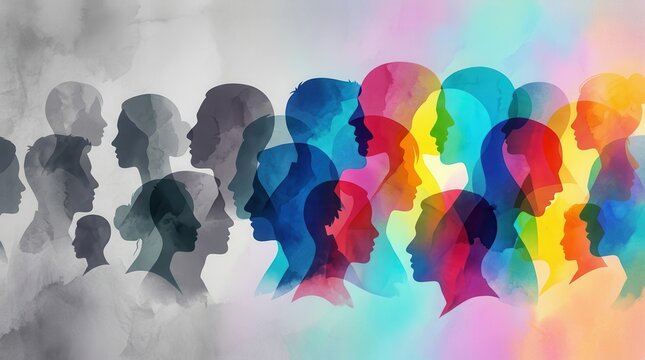 Diverse people profiles representing demographic change and population shifts.