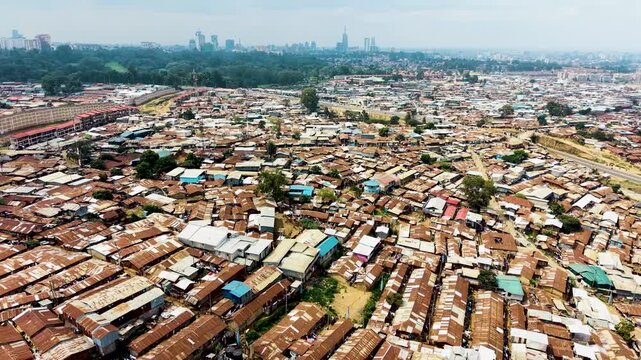 Kibera slums kenya- rusted roofs of kibera slums kenya