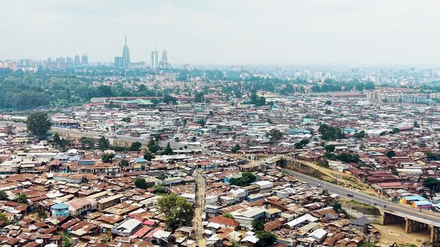 Kibera slums kenya- rusted roofs of kibera slums kenya