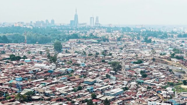 Kibera slums kenya- rusted roofs of kibera slums kenya