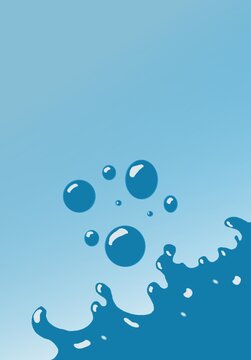 Cartoon Water Splash and Bubble Illustration, Playful Liquid Effect with Dynamic Droplets for Game, Animation and Graphic Design