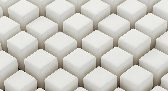 Seamless Pattern of White Sugar Cubes, Sweetener, and Food Ingredient