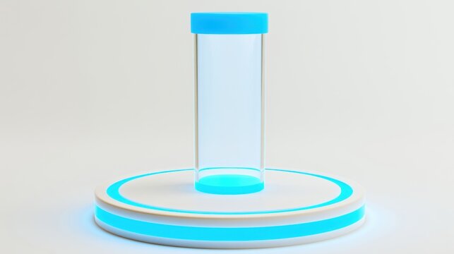 Glowing Research Vial on Futuristic Platform