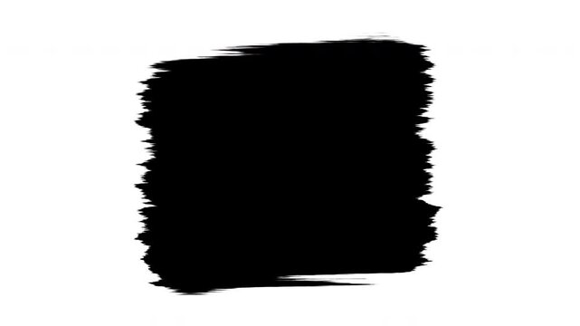 Black ink brush strokes white background. 4k Grunge hand drawn brush overlay.
