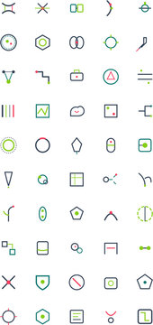 50 Bio-Tech and CRISPR Synthetic Biology Vector Line Icons, Premium DNA Helix Splice, Molecular Modification CRISPR Scissors, Cellular Engineering and De-Sci Microstock Pack