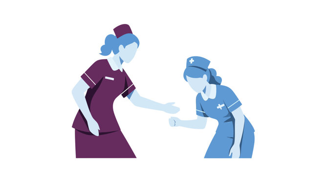 Nurse helping another nurse.