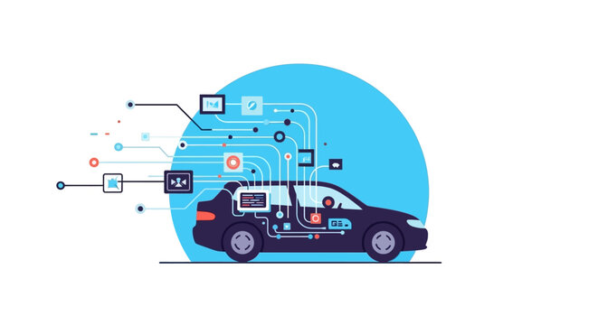 Smart Car Technology Concept.