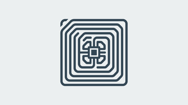 NFC Chip Icon Technology, Microchip Circuit Board Electronic