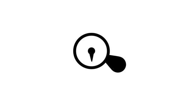 A magnifying glass with a clock face inside representing time monitoring search inspection or scheduled task observation concept