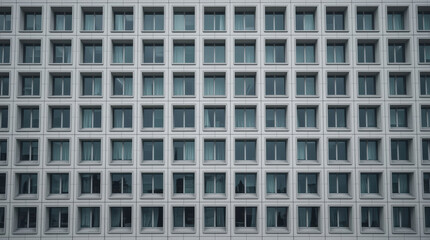 Obraz premium Repetitive square windows minimalist facade grid pattern calm urban rhythm