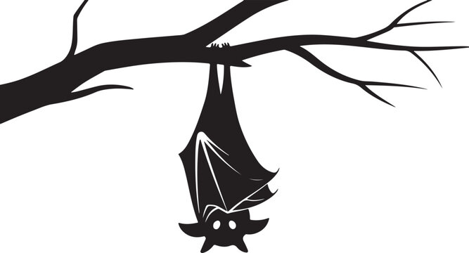 Hanging Bat Silhouette 