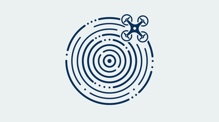 Fototapeta premium Drone scanning fingerprint pattern, technology concept