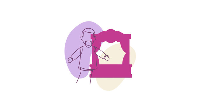 Puppeteer Operating Puppet Theater