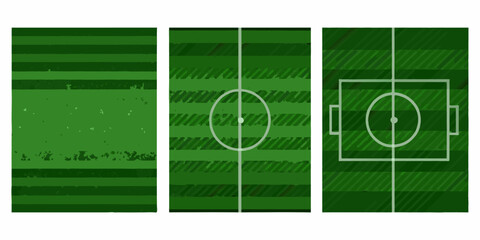 soccer field vector illustration with green stripes and white lines football pitch grass art minimalist design sports graphic team sport game © Tapas
