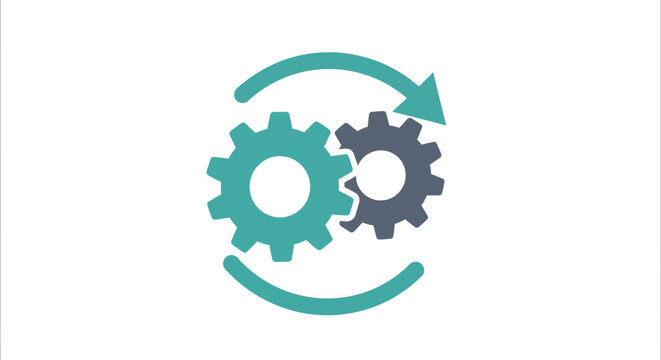 Gear exchange process icon.