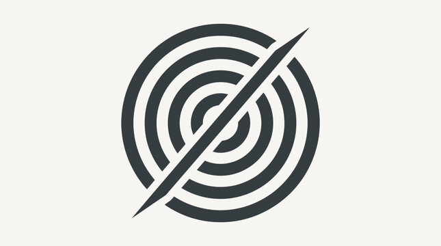 Abstract Dark Circle Target Symbol
