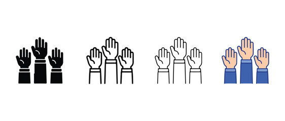 Obraz premium hands waving in different styles and colors for various design uses isolated on white background