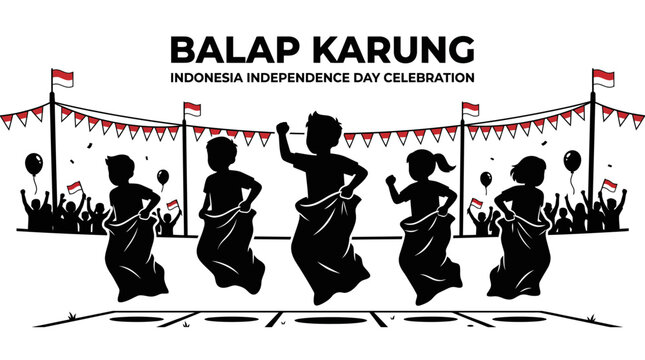 People celebrate Indonesia Independence Day with Balap Karung event