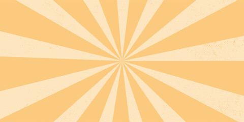 Retro red background with vintage circus sunburst. Psychedelic colorful swirl poster, abstract pattern in 70s carnival style. Hypnotic sunburst vector illustration. © Armani