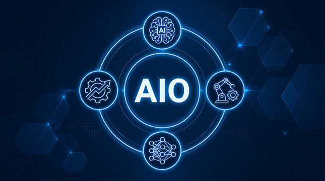 Artificial Intelligence Optimization (AIO) acronym representing strategies to improve AI systems&rsquo; interpretation, ranking, and generation of content