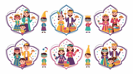 Fototapeta premium cartoon royal family illustrations