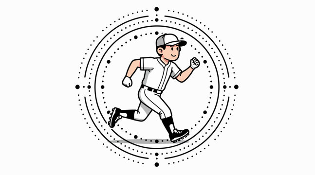 cartoon baseball player running