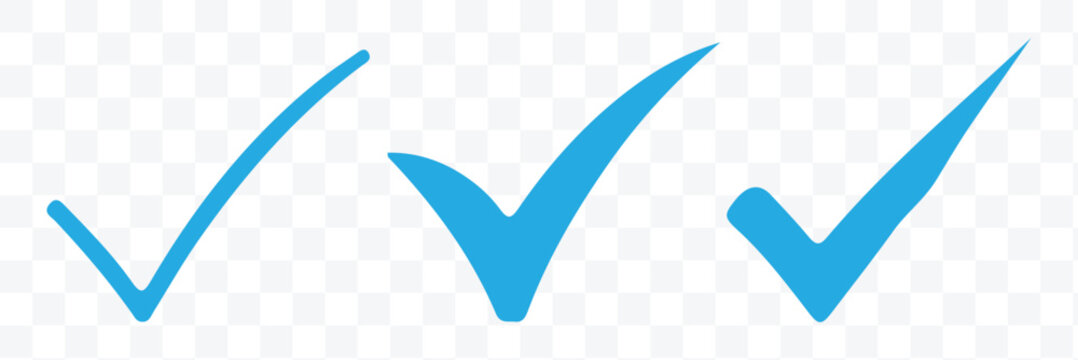 Double check icon tick symbol confirmation, approval, success icons. Check mark icon. Single and double ticks. Confirmation and read message status symbol. Used in chat, tasks, and notifications sign.