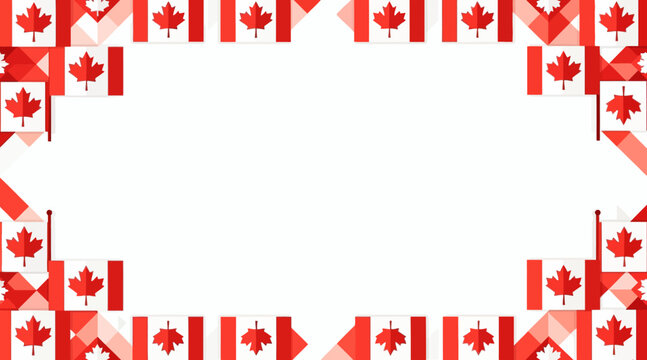 Canada flag border frame, national symbol
