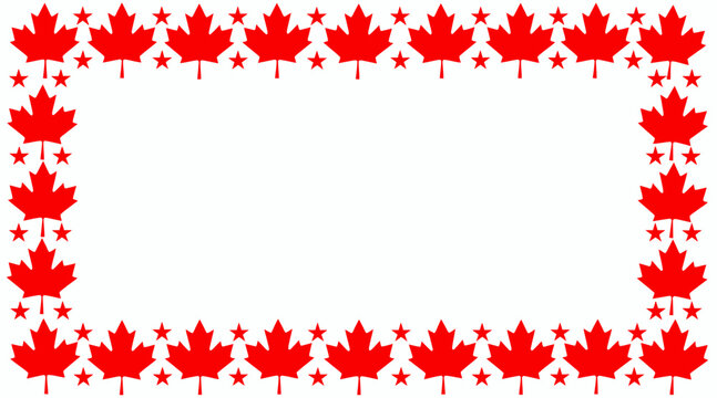 Canada maple leaf border frame