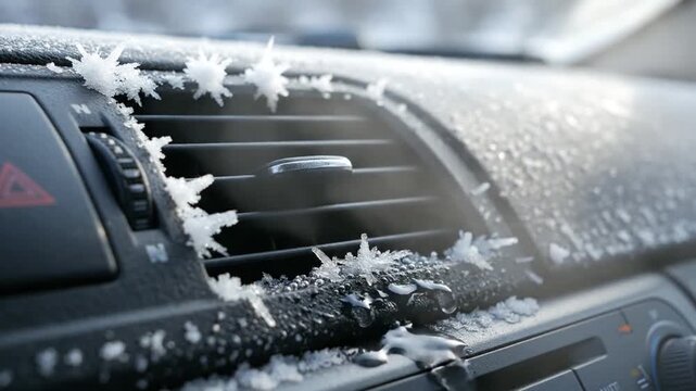Frosty Car Air Vent Freezing Inside Cold Vehicle Interior