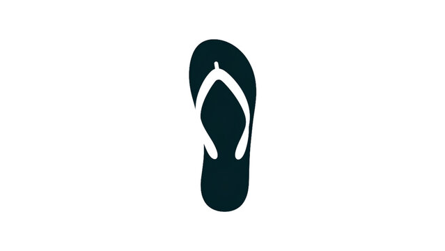Minimalist black flip flop sandal flat design icon Vector