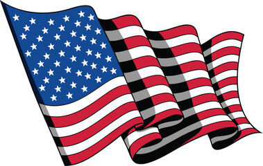 American waving flag vector illustration. © nomangarden