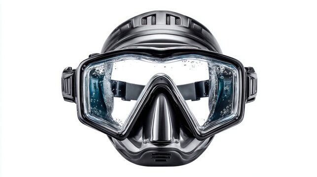 Diving mask reflection shows the beauty beneath waves