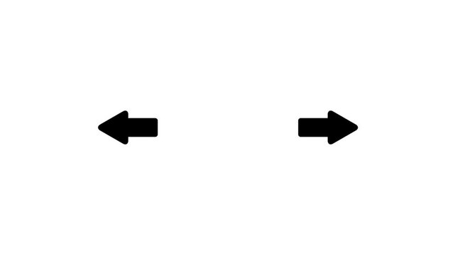 Minimalist directional arrows animation, left and right pointer symbols for ui and navigation
