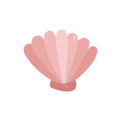 Pink scallop seashell vector illustration isolated on a transparent background © Samuel