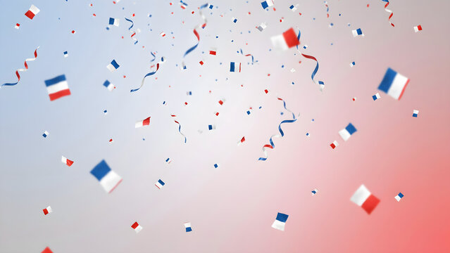 Colorful confetti falling on gradient background