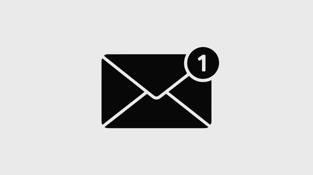 Envelope icon with a notification badge indicates that a new digital message has been received.