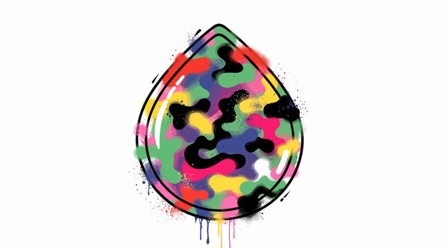 colorful graffiti tear drop