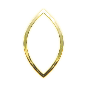 Shining golden vesica piscis lens outline, alpha channel