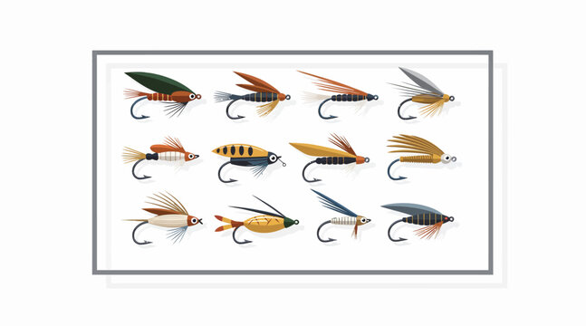 Collection of Fly Fishing Lures, Assorted Styles and Colors